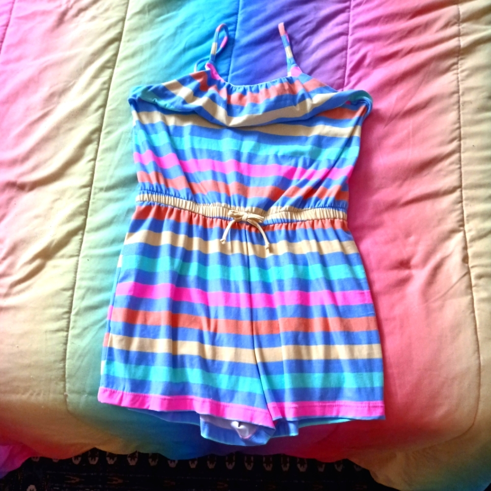 Stripped shortset romper